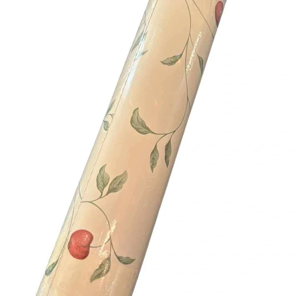 VTG Rosedale Solid Vinyl Wallcovering  Double Roll Cherry Vine Print 56 sq ft